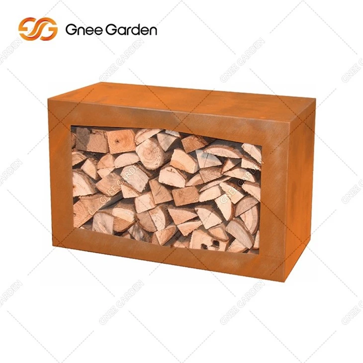 Assembly Metal Corten Steel Decoration Wood Storage