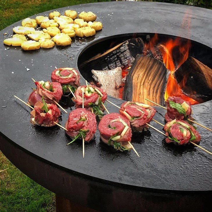 Corten BBQ Garden Party Plancha Grills-barbecue