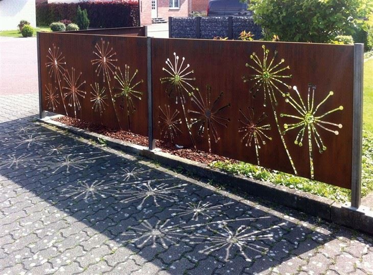 Corten Steel Decorative Rusty Screen/ Laser Cut Fence Panel