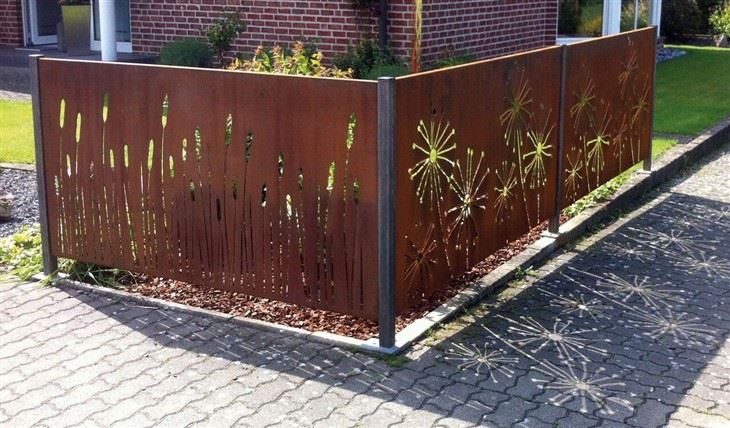 Corten Steel Decorative Rusty Screen/ Laser Cut Fence Panel