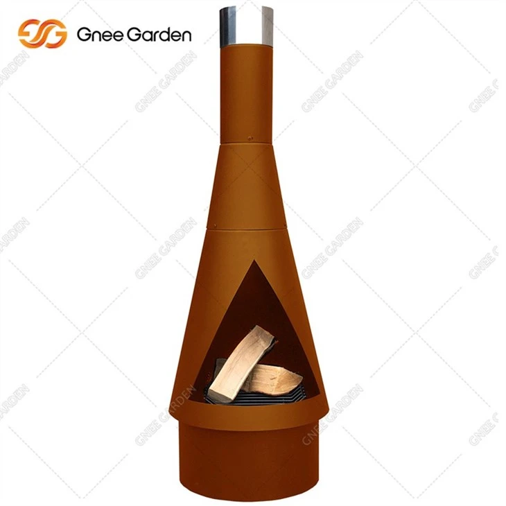 Outdoor Corten Steel Garden Fireplace For Sale