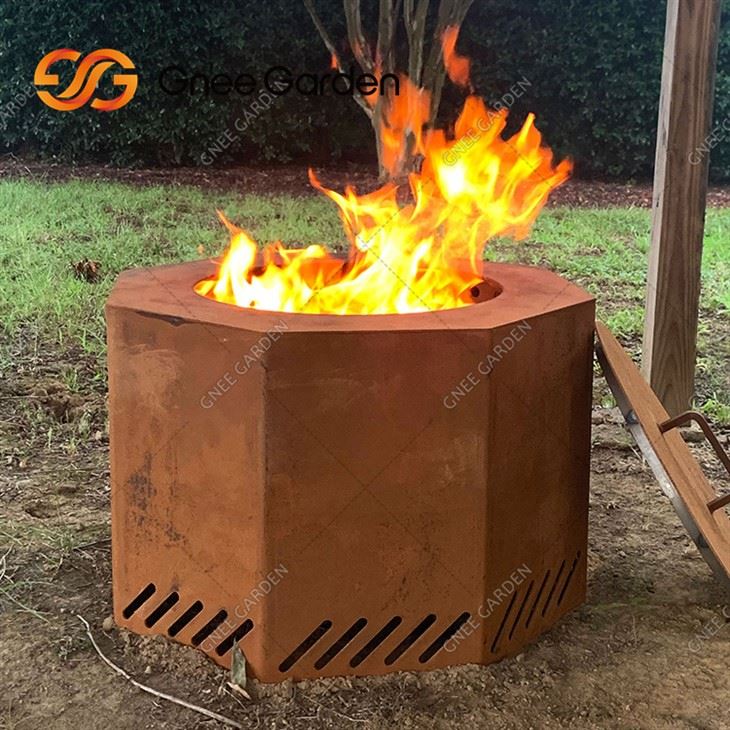 Úti Extra stór Commercial Corten Steel Fire Pit Garðverönd
