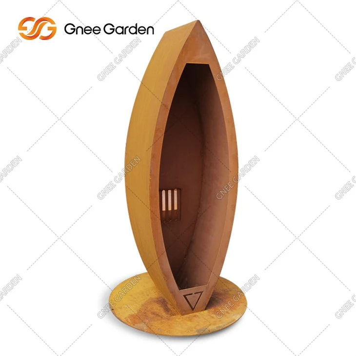 Útinotkun Corten Steel Wood Geymsla