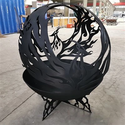 Verönd Garður Tjaldstæði Úti Stál Fire Pit Corten Stál Ball Fire Pit Laser grafið Fire Pit Ball