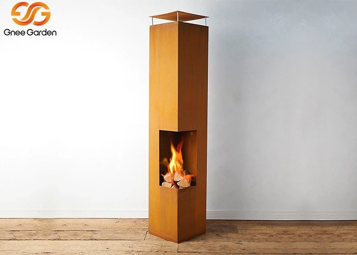 Corten steel fireplace