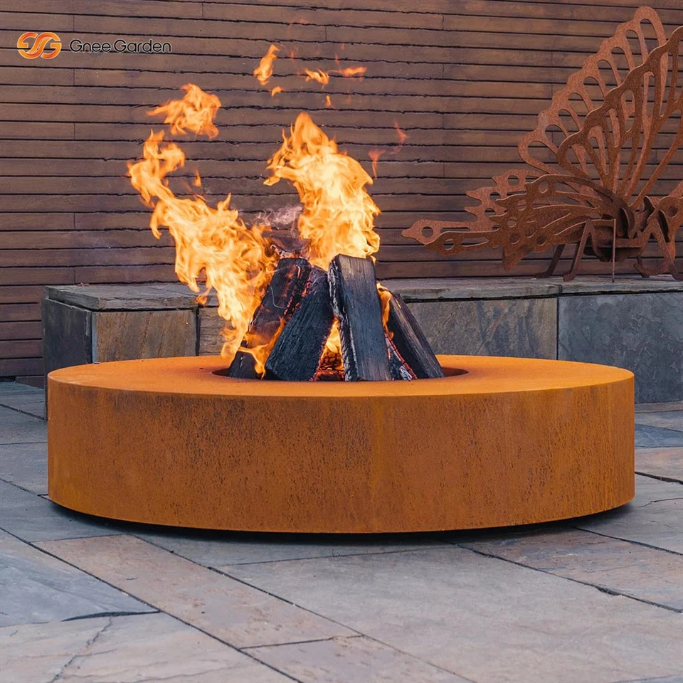 Corten Steel hringlaga gas eldgryfja
