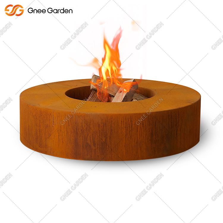 Corten Steel Pellet Firepit Fyrir fjölskylduveislu