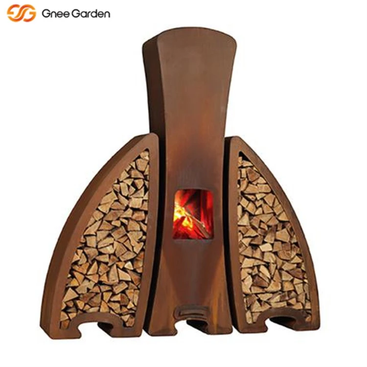 Durable Corten Steel Outdoor Fireplace Durable Corten Steel Outdoor Fireplace
