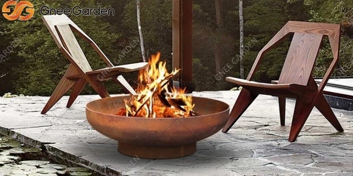 Corten steel metal bowl fire pit Corten steel metal bowl fire pit