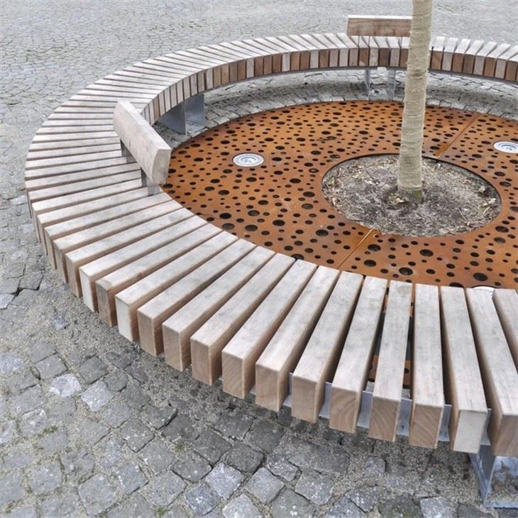 Decorative Round Corten Steel Tree Grate