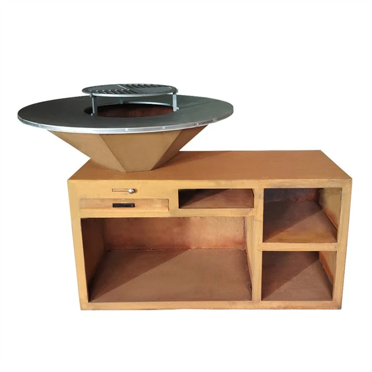 Barbeque Corten Steel Grill For Outdoor Kitchen