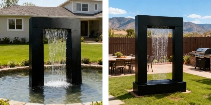 Black Corten Steel Water Feature Black Corten Steel Water Feature