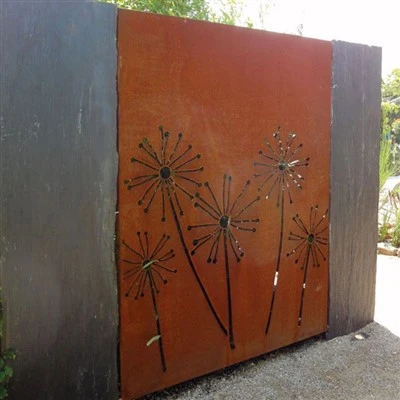 Yndisleg Laser Cut Corten Stál Ryðgaður Skjár girðing fyrir garðinnréttingu