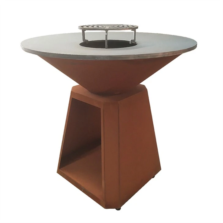 Reyklaust Corten stál kolgrill BBQ